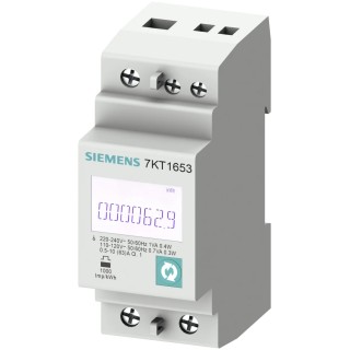 Siemens 1 Phase Digital LCD Energy Meter 7KT1651, 65 A, 88-264 V AC, IP40 Protection, CE, Italy