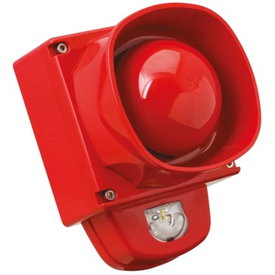 Eaton Symphoni LX Wall Series Red Sounder-Beacon Combination 28V dc LED 100 dB IP21C IP66 29 Tones 8500050FULL-0259X