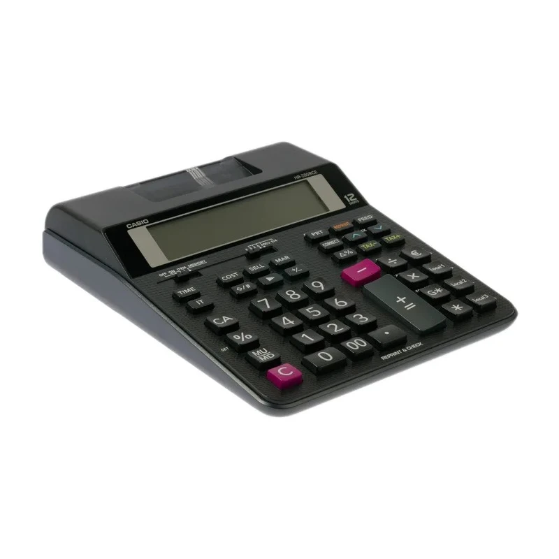 Casio Black Battery and Mains Powered 12-Digit Printing Calculator HR-200RCE