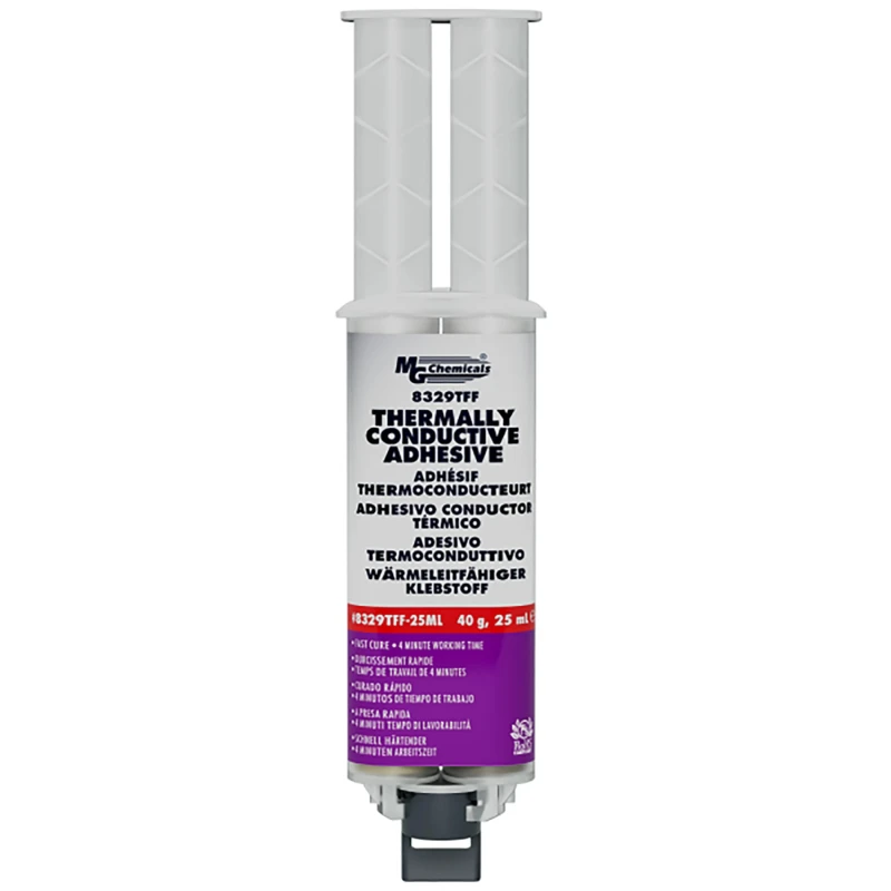 MG Chemicals Thermally Conductive Fast-Cure Two-Part Epoxy Thermal Adhesive, Flame Retardant, 0.8 W/(m·K) 8329TFF-25ML