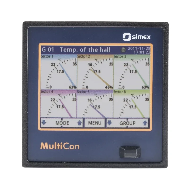 Simex 4-Channel Multichannel Controller Chart Recorder RTD, Thermocouple 100x96x96 mm Poland SX-CMC99-04F0