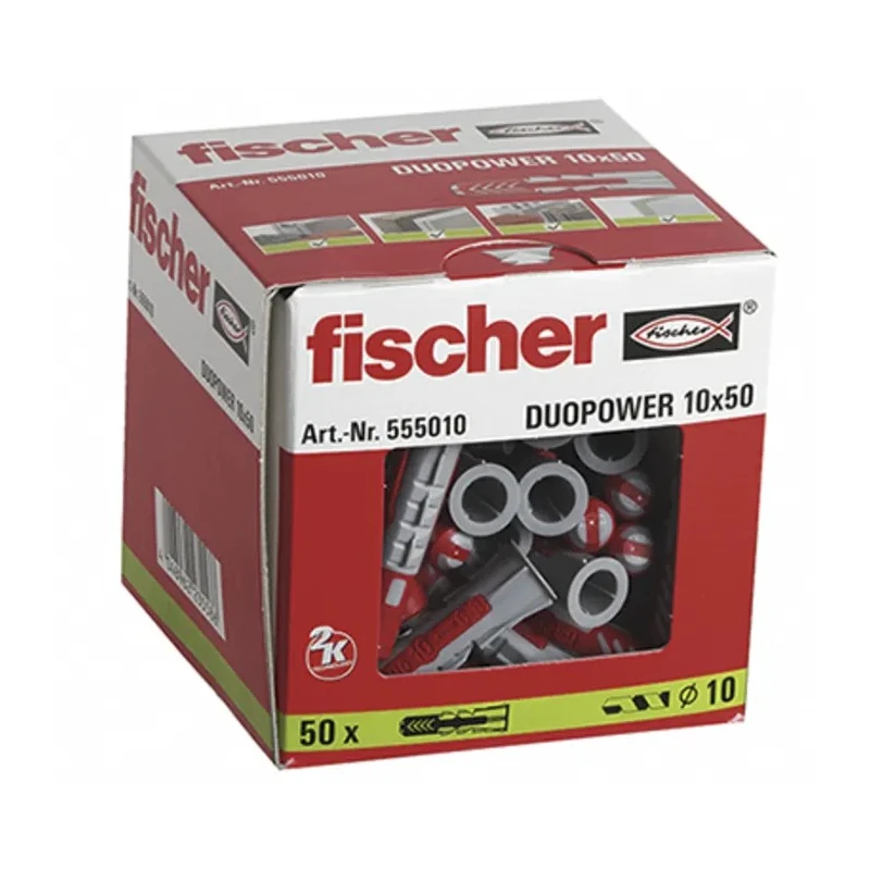 Fischer Fixings Nylon Screw Anchor 50 mm Length 10 mm Drill Diameter 535456