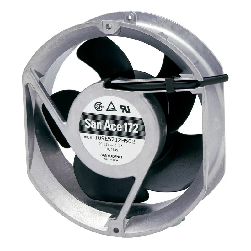 Sanyo Denki High Performance 24V DC Axial Fan 509.7 m³/h Airflow 31.2W 1.3A Max 172x150x51 mm 109E5724K502