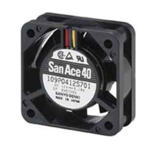 Sanyo Denki 40 mm Square Axial Fan 12V DC 1.56W 130mA 10.9 m³/h 109P0412H701