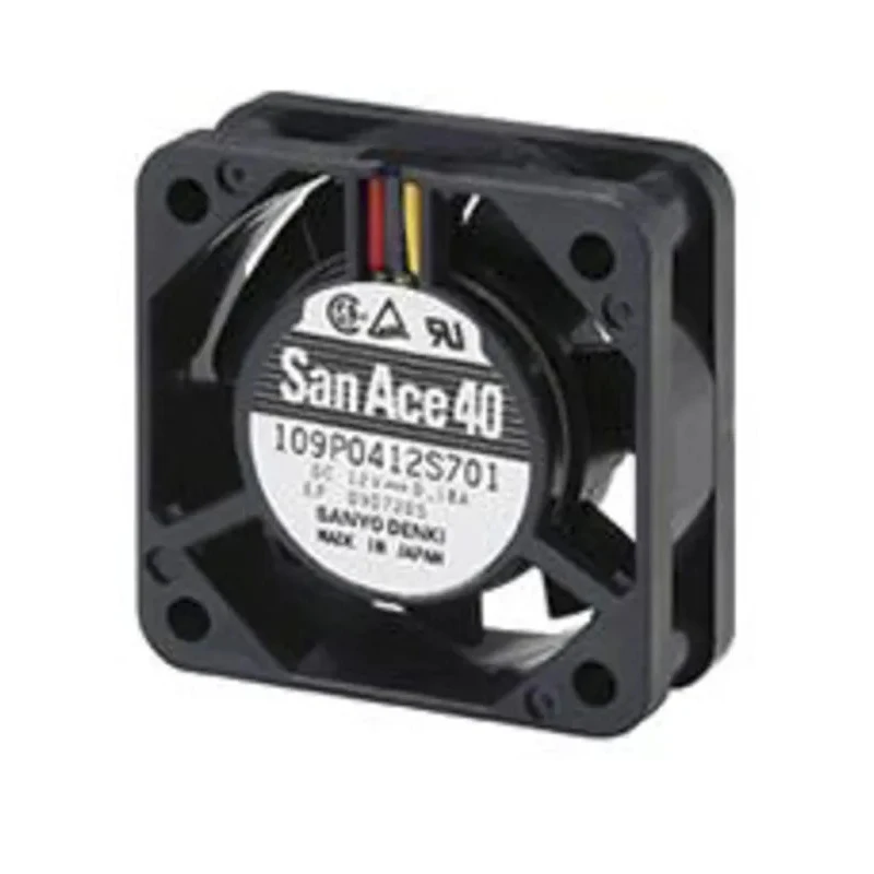 Sanyo Denki 40 mm Square Axial Fan 12V DC 1.56W 130mA 10.9 m³/h 109P0412H701