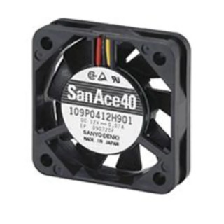 Sanyo Denki San Ace 40 Series Axial Fan 12V DC 840mW Power 9 m³/h Air Flow 6200 RPM Ball Bearing 109P0412H901