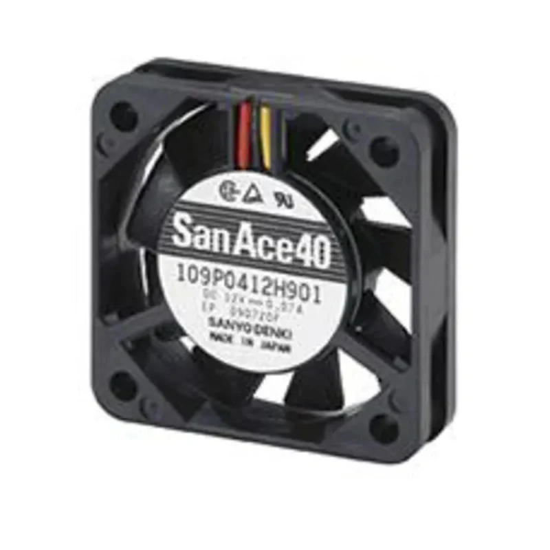 Sanyo Denki San Ace 40 Series Axial Fan 12V DC 840mW Power 9 m³/h Air Flow 6200 RPM Ball Bearing 109P0412H901