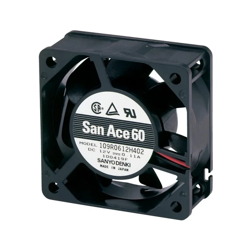 Sanyo Denki 109P Series Axial Fan 5V DC 750mW Power 18 m³/h Air Flow 6300rpm Speed 109P0605M702
