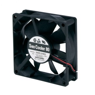 Sanyo Denki 9A Series Axial Fan 24V DC, 1.68W Power, 61.8 m³/h Air Flow, 80x80x25mm 9A0824H402