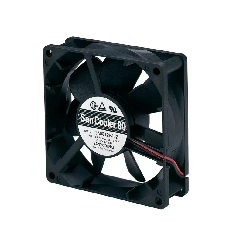 Sanyo Denki 9A Series Axial Fan 24V DC, 1.68W Power, 61.8 m³/h Air Flow, 80x80x25mm 9A0824H402