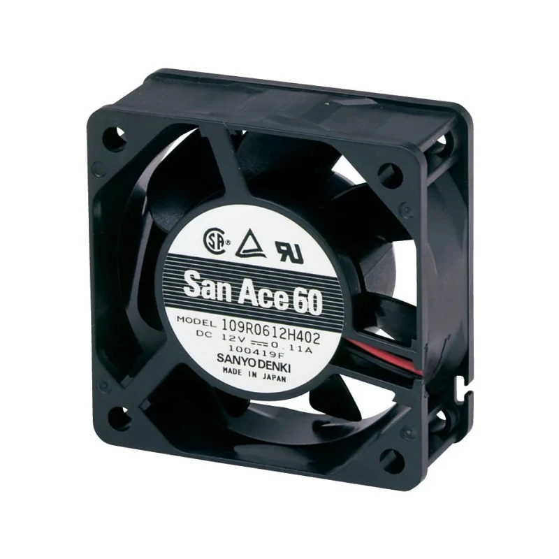 Sanyo Denki 109R Series Axial Fan 5V DC 31.8 m³/h Air Flow 1.7 W Power 340 mA Max Current 60x60x25 mm 109R0605H402