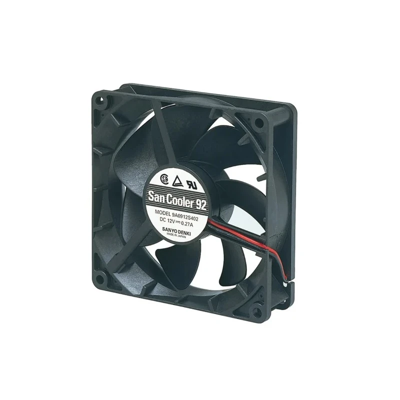 Sanyo Denki 9G Series Axial Fan 12V DC, 186.9 m³/h Airflow, 13.2W Power, 1.1A Max Current, 92x92x38 mm 9G0912G102