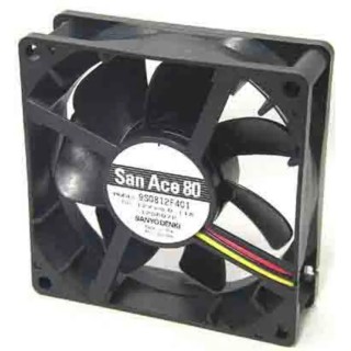 Sanyo Denki 95 Series Axial Fan, 12V DC, 1.32 W, 55.8 m³/h Air Flow, 80 mm Square Frame 9S0812F401