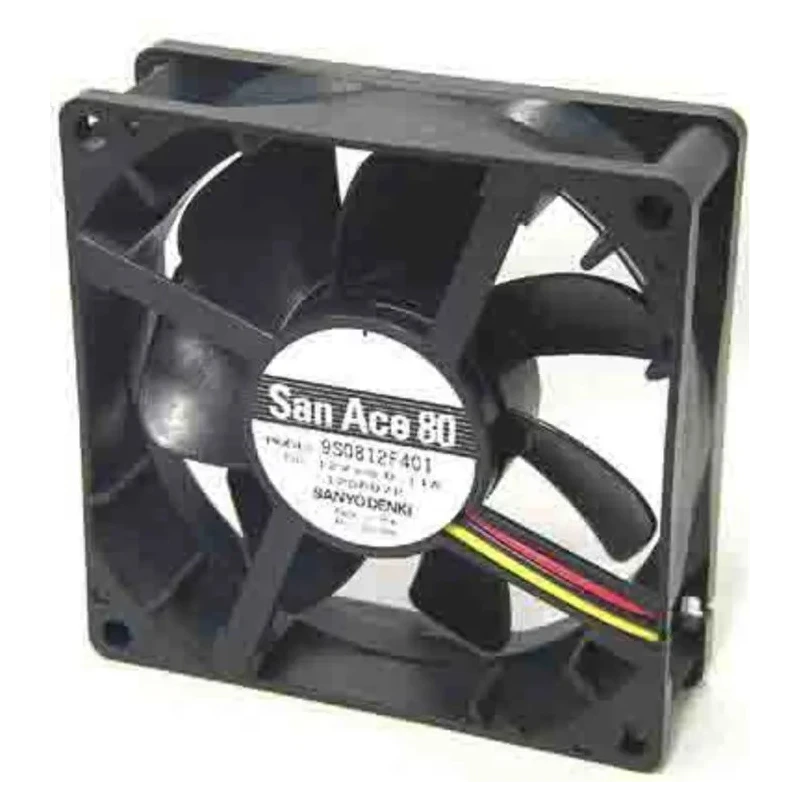 Sanyo Denki 95 Series Axial Fan, 12V DC, 1.32 W, 55.8 m³/h Air Flow, 80 mm Square Frame 9S0812F401
