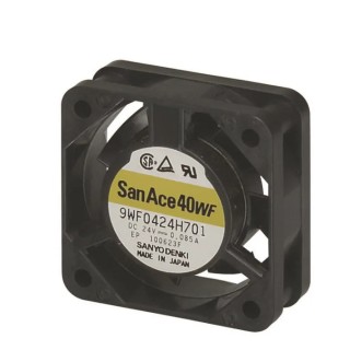 Sanyo Denki 9WF Series Axial Fan 24V DC 1.82W 76mA 13.2m³/h Ball Bearing Square Frame 40x40x20mm 9WF0424F6D01