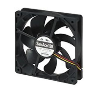 Sanyo Denki 9S Series Axial Fan, 12V DC, 99.6 m³/h Air Flow, 1.56W Power, 130mA Max Current, 120mm Square Frame 9S1212M401