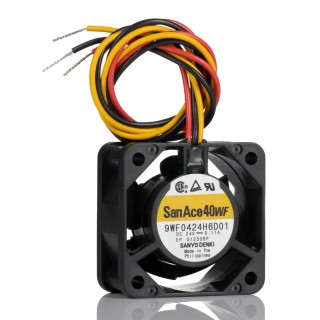 Sanyo Denki 9WF Series Axial Fan 24V DC 15.6 m³/h Air Flow 2.64W Power 110mA Max 40x40x20mm 9WF0424H6D01