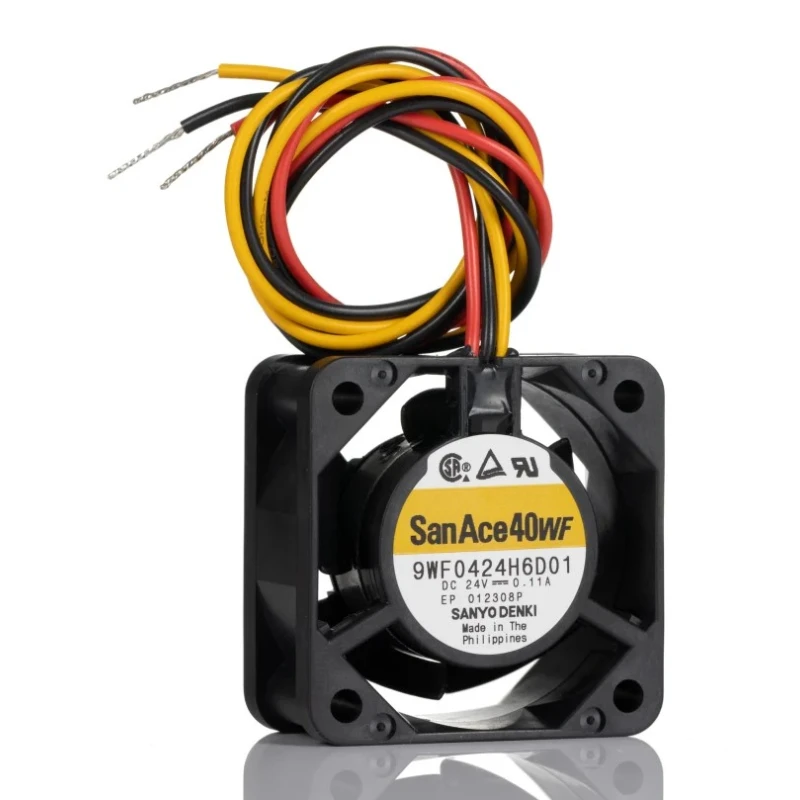 Sanyo Denki 9WF Series Axial Fan 24V DC 15.6 m³/h Air Flow 2.64W Power 110mA Max 40x40x20mm 9WF0424H6D01