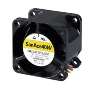 Sanyo Denki 9WP Series Axial Fan 12V DC 11 m³/h Air Flow 720 mW Power Consumption IP68 40x40x20 mm
