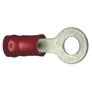TE Connectivity PIDG Insulated Ring Terminal M4 Stud Size 22 AWG to 16 AWG Wire Size Nylon Insulation Red 32835