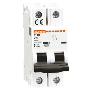 Lovato Electric Modulo P1MB Miniature Circuit Breaker, 1-Pole, 25A, Type C, 230V AC, 60V DC, 6kA Breaking Capacity P1MB