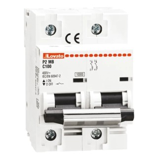 Lovato Electric Modulo Miniature Circuit Breaker, 2-Pole, 125A, Type C Characteristic, 400V AC, 60V DC, 10 kA Breaking P2MB