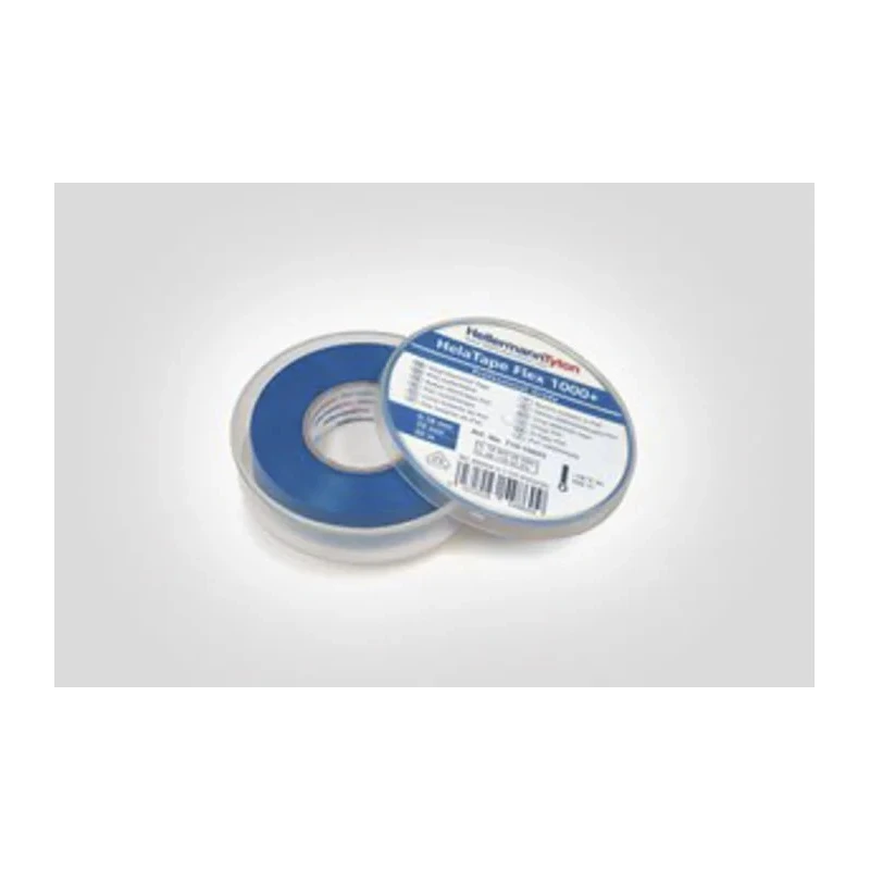 HellermannTyton Blue Polyvinyl Chloride Electrical Tape 19mm x 20m, Rubber 710-10603 HTAPE-FLEX1000+ C 19x20-PVC-BU
