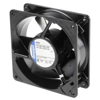 ebm-papst 4000 Z Series Compact AC Axial Fan 115V AC, 18W Power, 180 m³/h Air Flow, IP20 Protection, 119x119x38 mm IP20