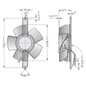 ebm-papst 4000 Series AC Axial Fan, 115V AC, 18 W, 180 m³/h Airflow, IP20, 119x119x38 mm, Sintec Bearing 