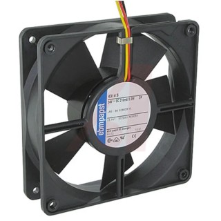 ebm-papst 4300 Series Industrial Axial Fan 24V DC, 5 W Power, 170 m³/h Air Flow, IP20, 119 mm Frame Size, 2800 RPM 