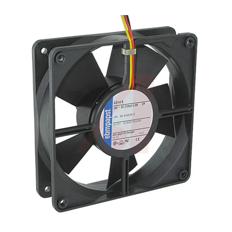 ebm-papst 4300 Series Industrial Axial Fan 24V DC, 5 W Power, 170 m³/h Air Flow, IP20, 119 mm Frame Size, 2800 RPM 
