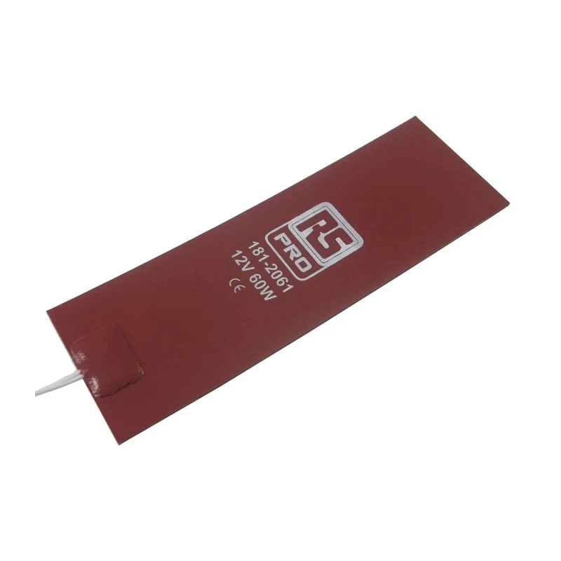 RS PRO Silicone Heater Mat, 12V DC, 60W, Rectangle 6in x 2in 181-2061