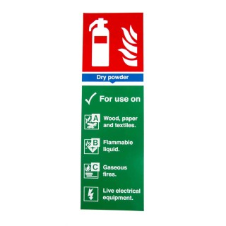 RS PRO Vinyl Fire Safety Sign with English Text List of Materials Dry Powder Use Self-Adhesive 300 x 100mm 181-2246