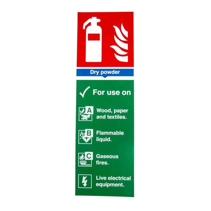 RS PRO Vinyl Fire Safety Sign with English Text List of Materials Dry Powder Use Self-Adhesive 300 x 100mm 181-2246