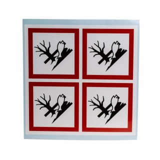 RS PRO White Gloss Polymeric Vinyl Safety Label GHS Dangerous Text 100 mm x 100 mm 181-2252