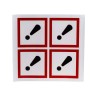 RS PRO White Gloss Polymeric Vinyl Safety Label GHS Irritant Text 100 mm x 100 mm 181-2251