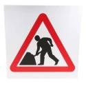 RS PRO Plastic Men at Work Road Traffic Sign 450mm x 450mm 2mm Foamed PVC 181-2259