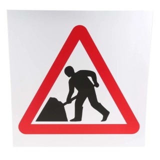 RS PRO Plastic Men at Work Road Traffic Sign 450mm x 450mm 2mm Foamed PVC 181-2259