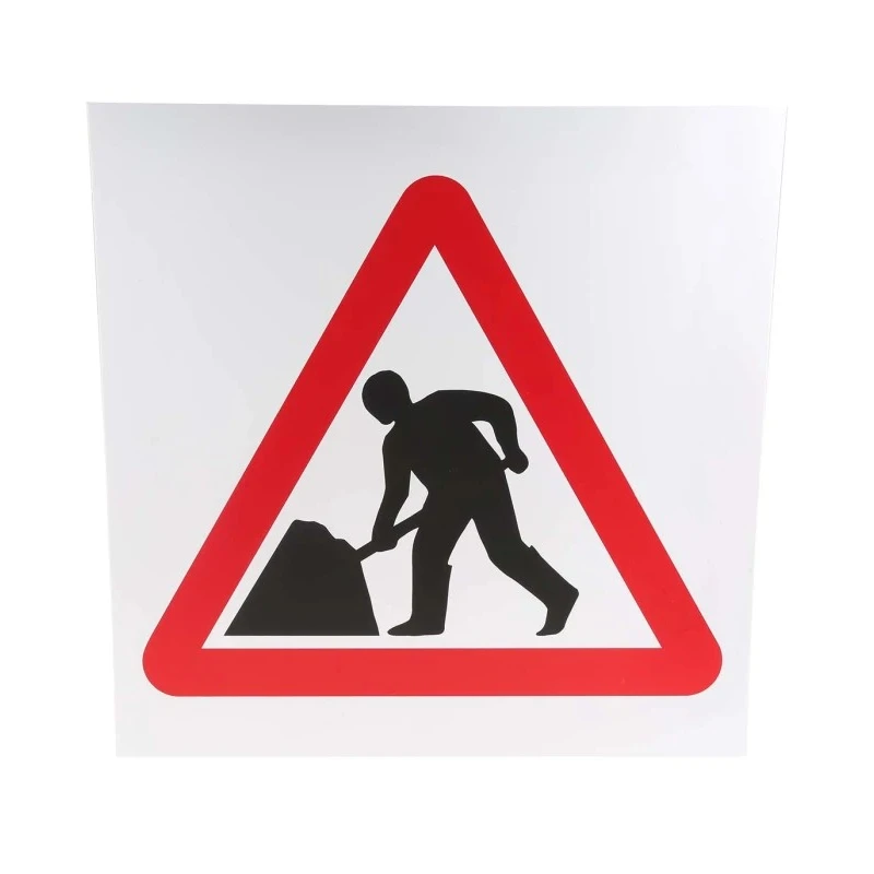 RS PRO Plastic Men at Work Road Traffic Sign 450mm x 450mm 2mm Foamed PVC 181-2259
