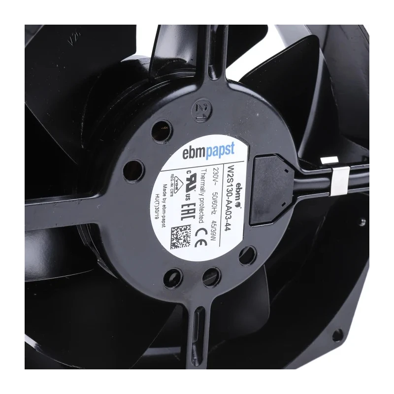 ebm-papst W2S130 Series Tube Axial Fan 230V AC, 45W Power, 380 m³/h Airflow, 0.12A Max Current, Rating, 172mm Frame Size IP22