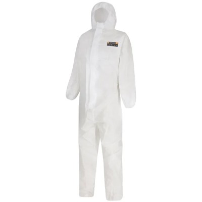Skytec White Disposable Coverall Overall 2XL Chest Size 122 to 130 cm Chemical Resistant PDS2B/HS200+/WH5