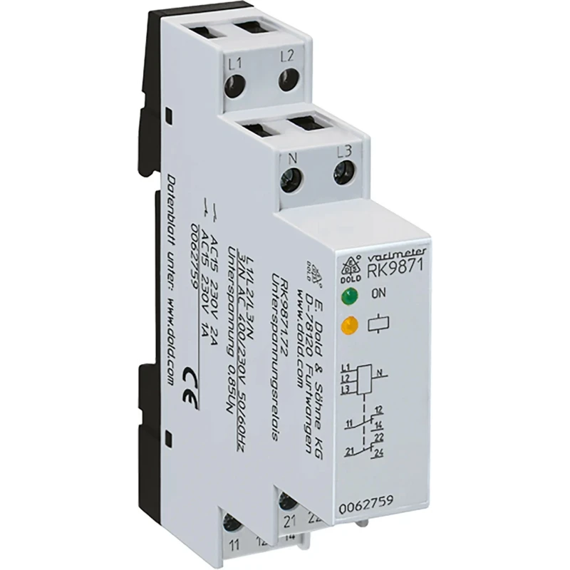 Dold 3 Phase DPDT DIN Rail Monitoring Relay RK9871.72 3/N AC400/230V 50/60Hz