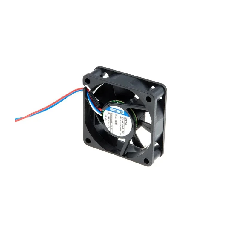 ebm-papst 500 F Series Rectangular Backward Curve Axial Fan, 12V DC, 800mW Power, 20 m³/h Air Flow, 50 mm Frame Size 512F/2