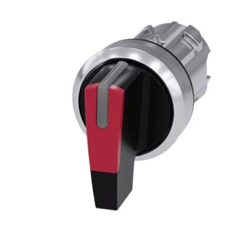 Siemens SIRIUS ACT 3SU10 Series 3 Position Illuminated Selector Switch Head, 22 mm Cutout, Black Handle 3SU1052-2CL20-0AA0