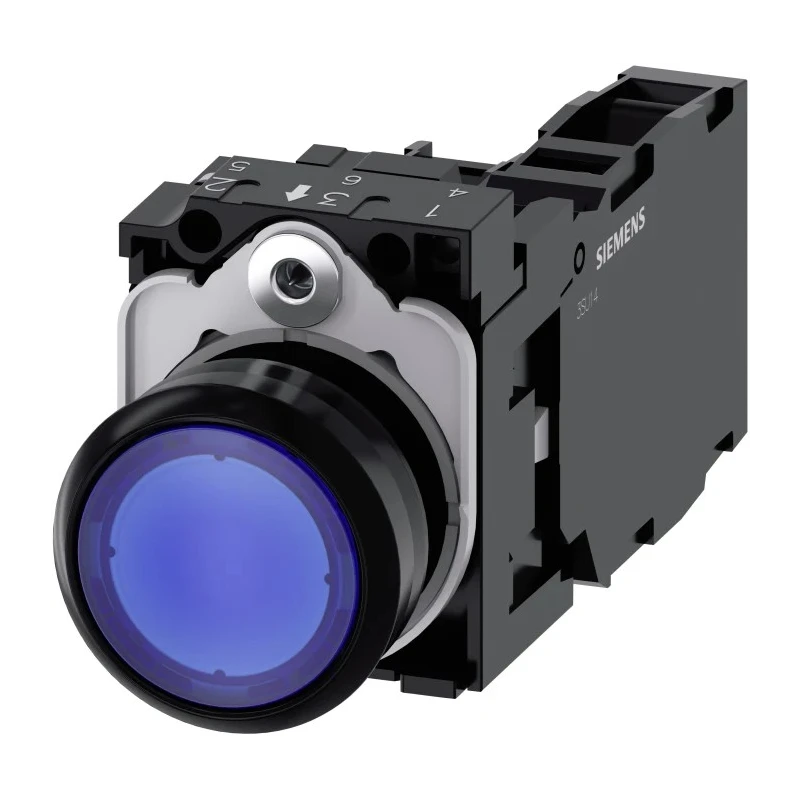 Siemens SIRIUS ACT 3SU11 Series Illuminated Momentary Push Button Switch, Plate Mount, 22 mm Cutout 3SU1102-0AB50-1FA0