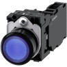 Siemens SIRIUS ACT 3SU11 Series Illuminated Momentary Push Button Switch, Plate Mount, 22 mm Cutout 3SU1102-0AB50-1FA0