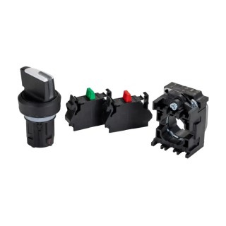 Siemens Illuminated Short Black Handle Selector Switch 2 Positions SPDT 22mm Cutout Diameter 3SU1100-2BF60-3MA0