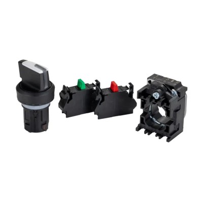 Siemens Illuminated Short Black Handle Selector Switch 2 Positions SPDT 22mm Cutout Diameter 3SU1100-2BF60-3MA0