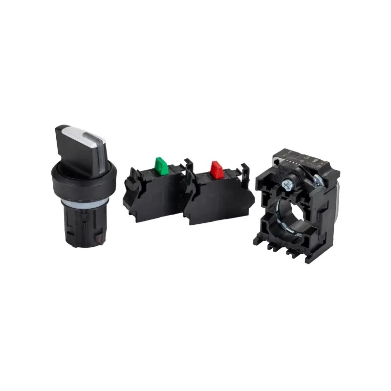 Siemens Illuminated Short Black Handle Selector Switch 2 Positions SPDT 22mm Cutout Diameter 3SU1100-2BF60-3MA0