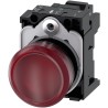 Siemens Panel Mount Red LED Indicator SIRIUS ACT 3SU1102-6AA20-3AA0, 22 mm Cutout, 24 V AC/DC, IP69, IP66, IP67, IP20, Round